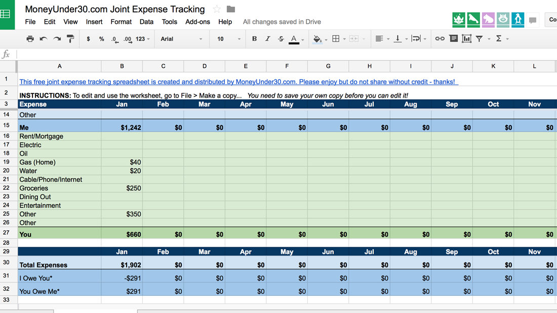 Expense Tracking Spreadsheet Template - excelxo.com