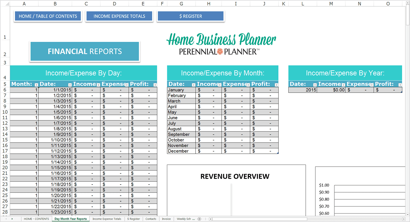 small business income and expense excel template