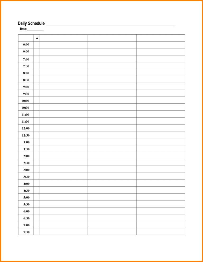 microsoft excel time schedule template