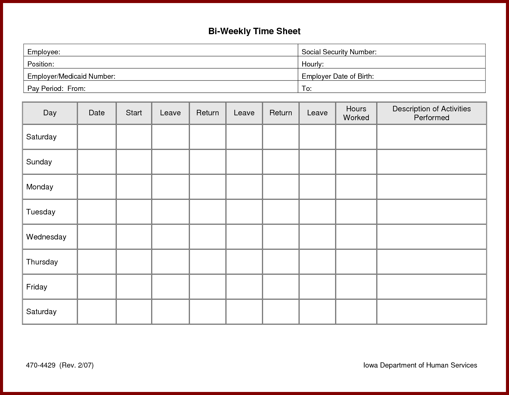 weekly timesheet template excel free download