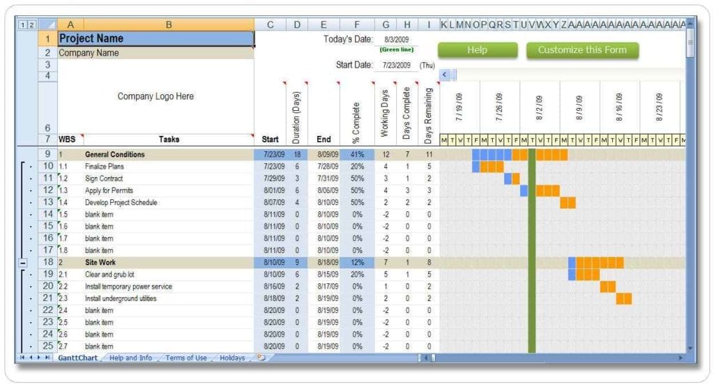 Excel Resource Management Template