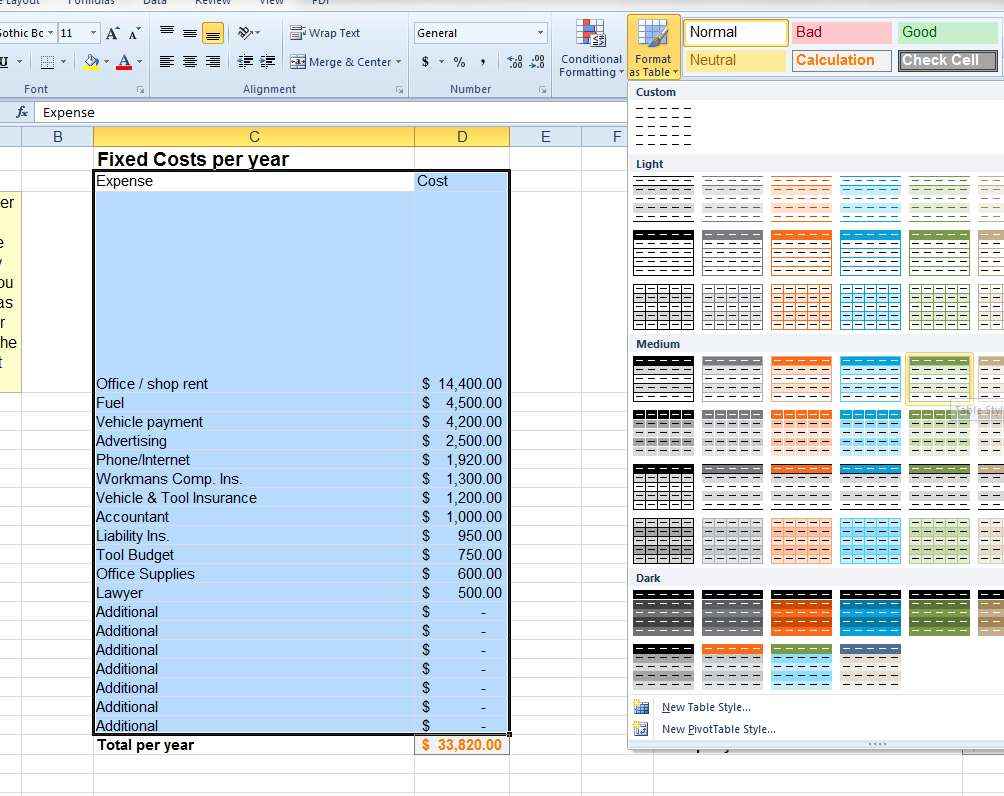 advanced spreadsheet assignment tarc