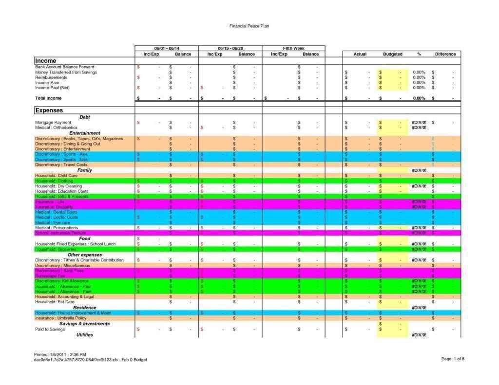 best home budget workbook