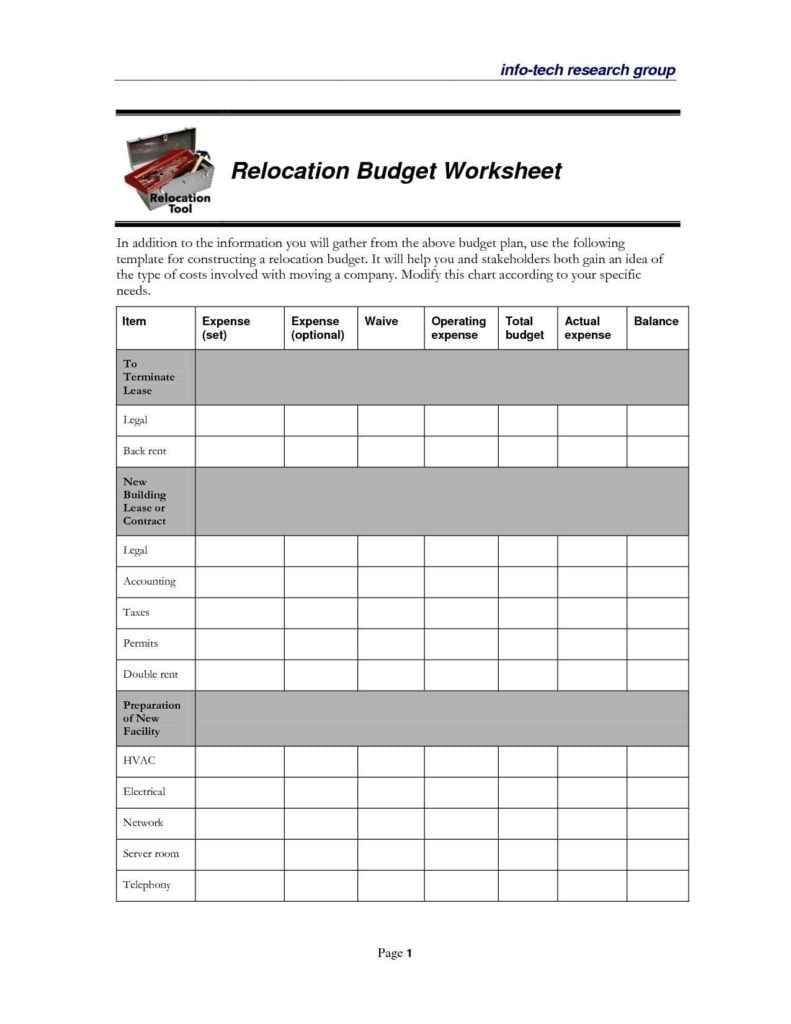 Budget Format Excel Sheet