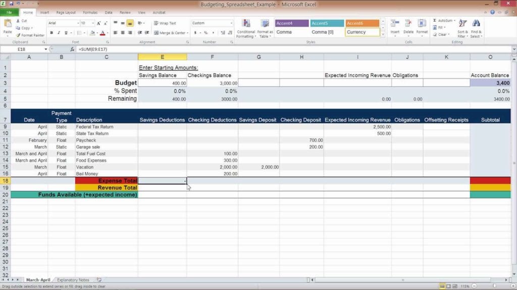 budget spreadsheet template excel 1 excelxo com