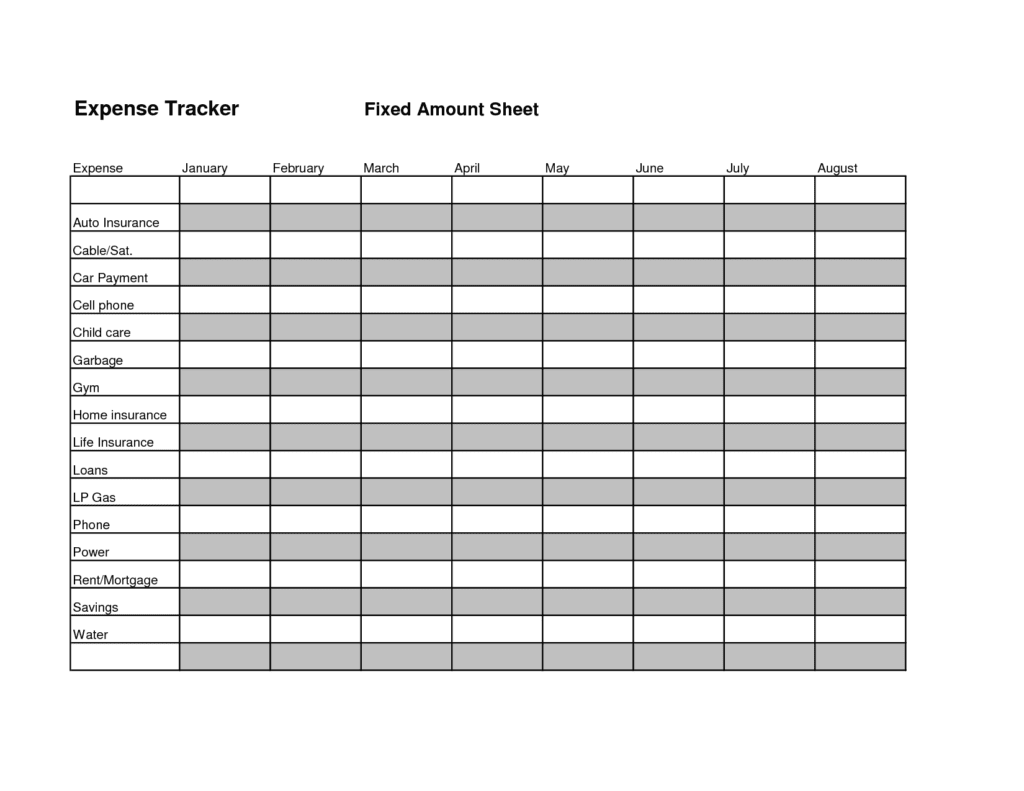 Budget Tracking Sheet Template