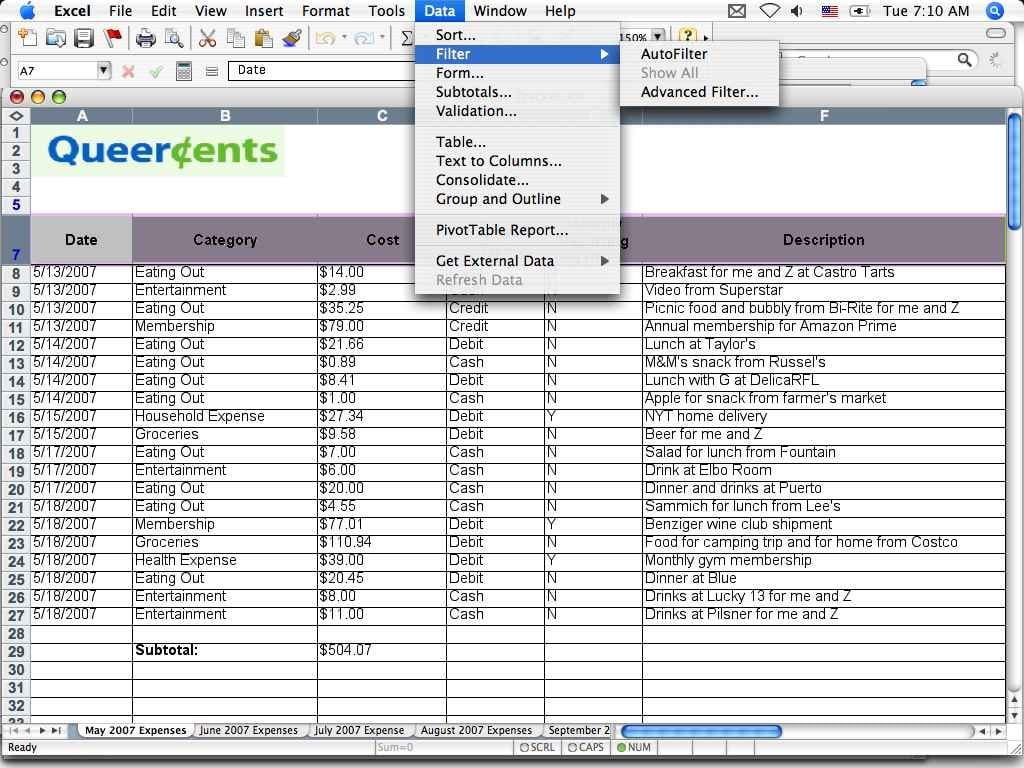 Budget Tracking Spreadsheet