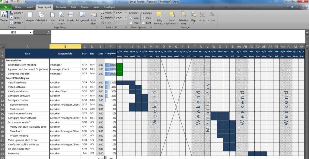 Building Project Spreadsheet Template