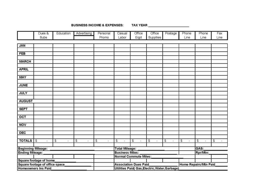 free income and expense tracking spreadsheet