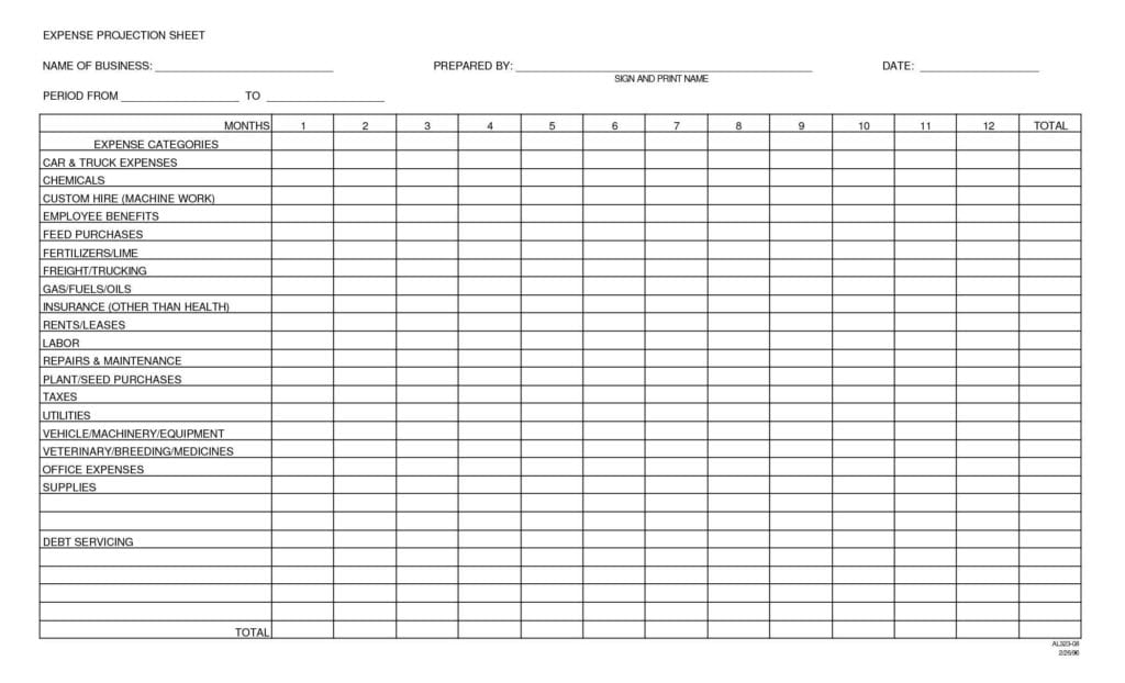 Business Expense Spreadsheet Template