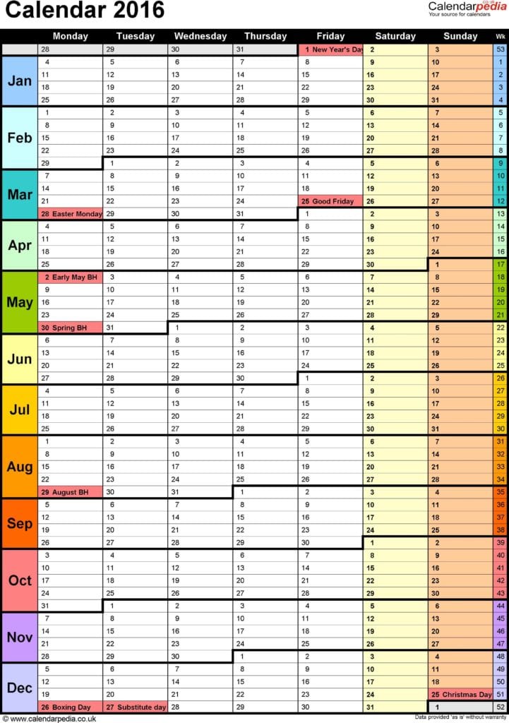calendar templates for —