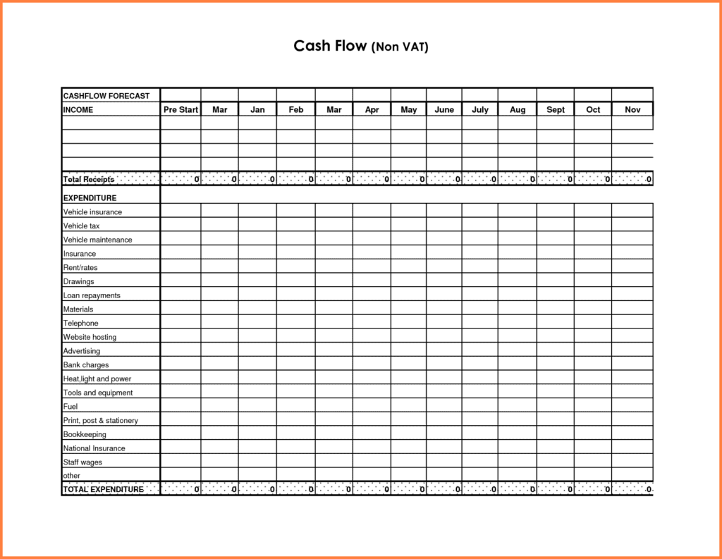 Cash Flow Excel Spreadsheet Template —