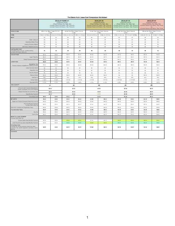 Comparison Spreadsheet Template — excelxo.com