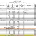Construction Project Cost Estimate Template Excel
