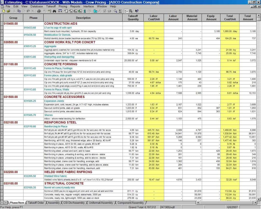 Cost Estimate Spreadsheet Template 2