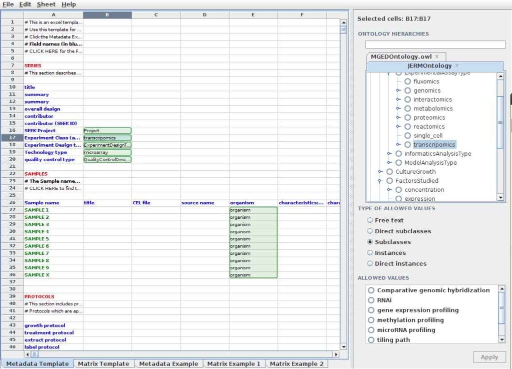 Data Spreadsheet