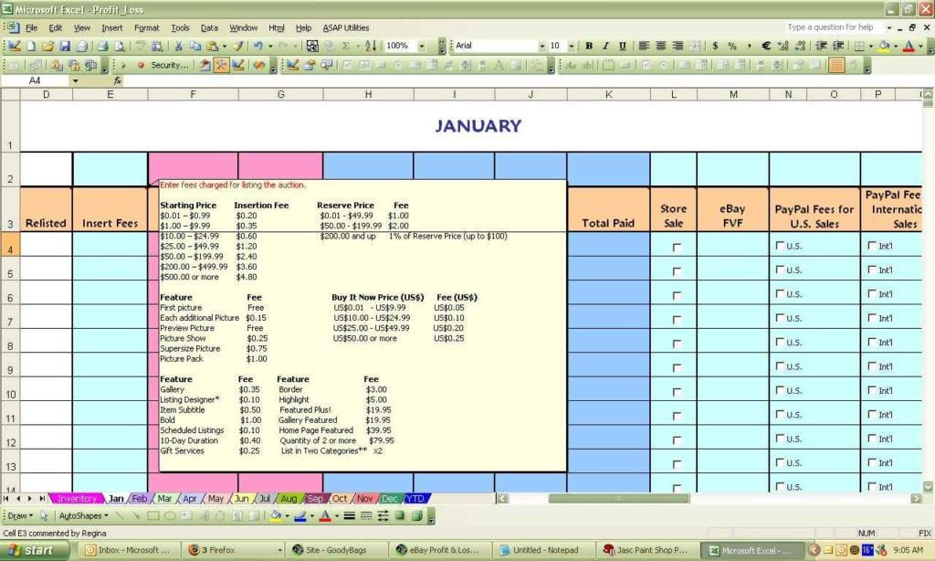 Ebay Accounting Spreadsheet1