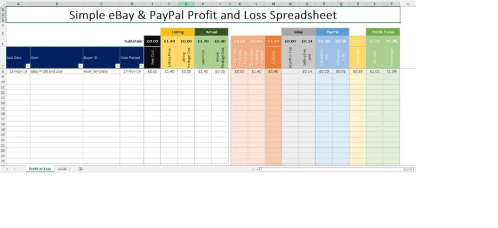 Ebay Excel Spreadsheet Free Download