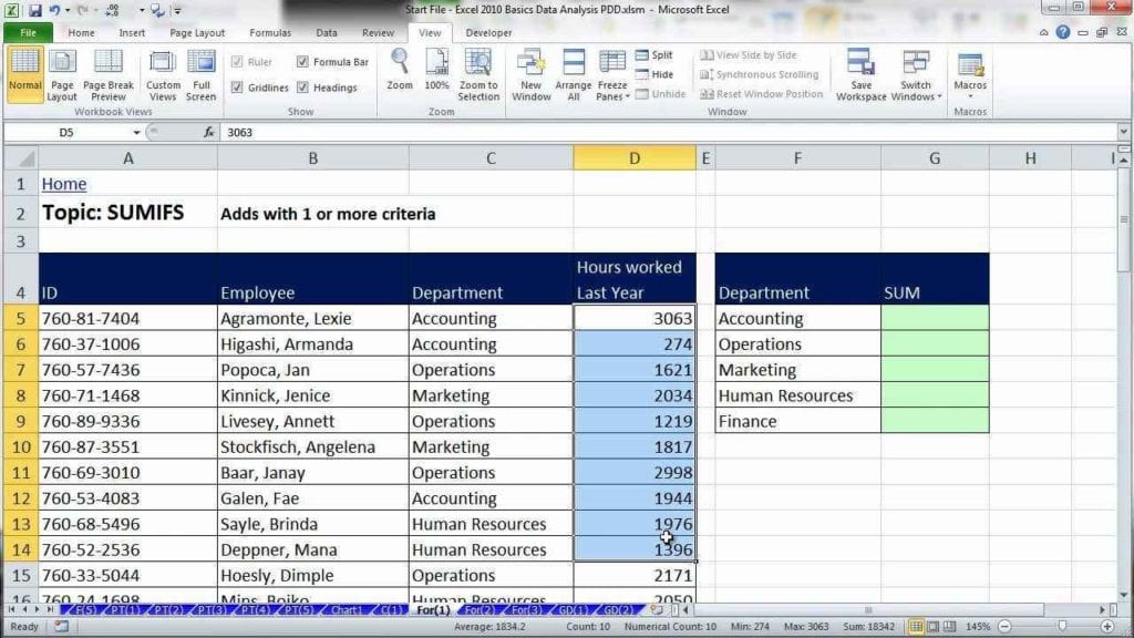 a visual representation of worksheet data in excel