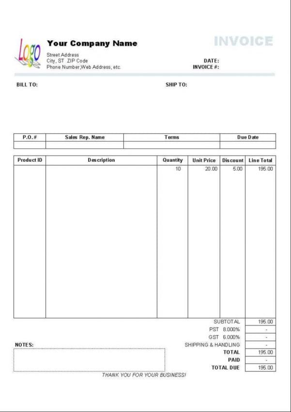 excel invoice template for mac excelxo com