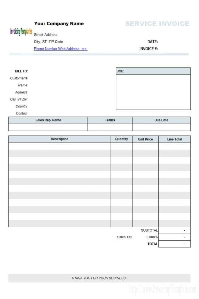 Excel Invoice Template With Database Free Download