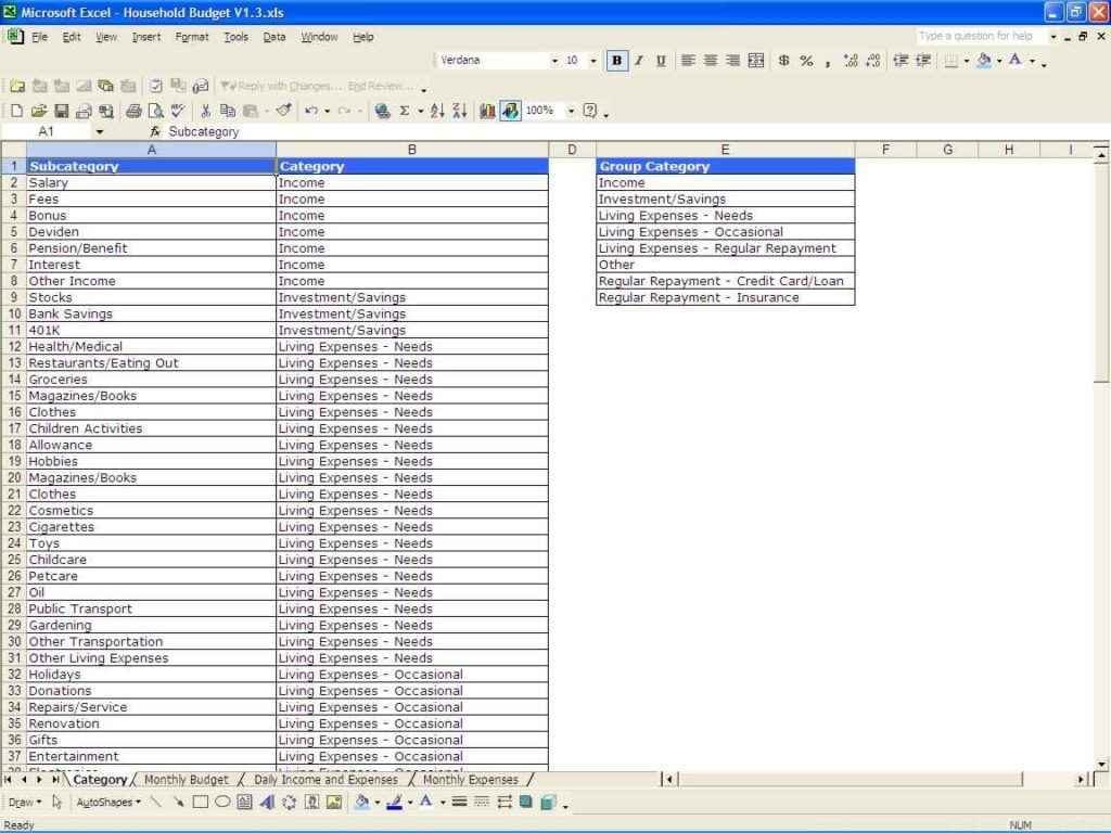 Excel Personal Budget Template