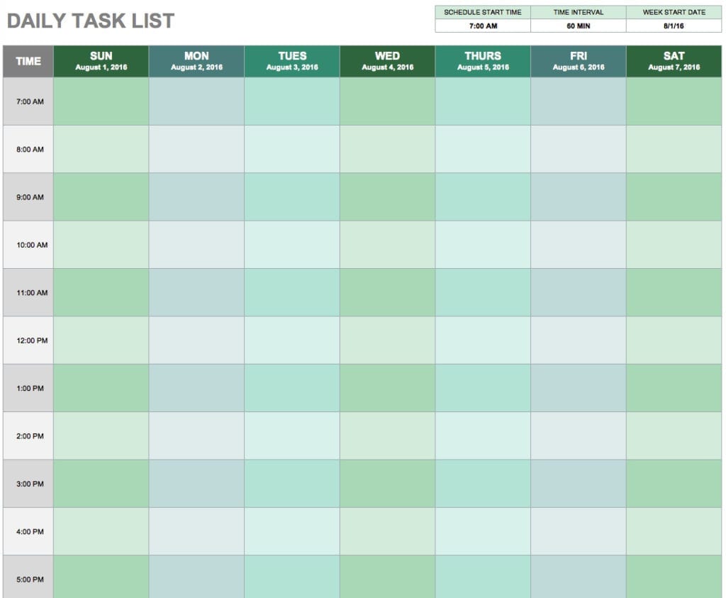 Monthly Task Tracker Excel Template Free