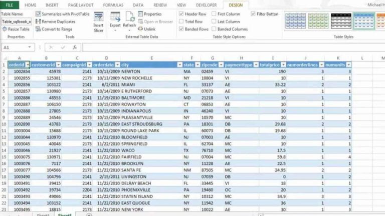 Excel Spreadsheet Database — 7096