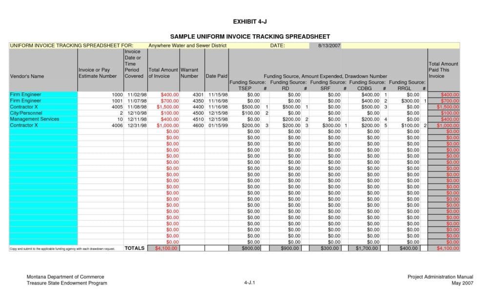 Excel Spreadsheet For Budget Tracking