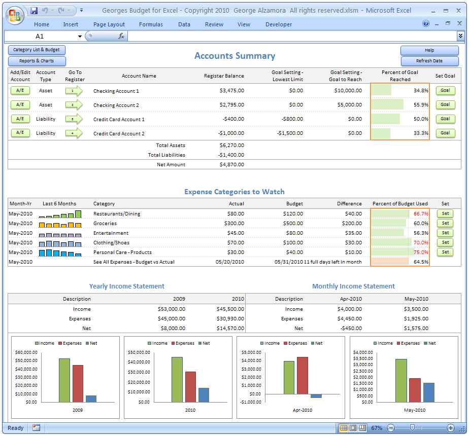 Excel Spreadsheet For Business Income And Expenses 2