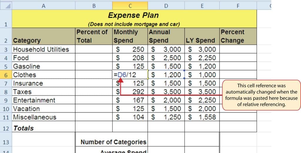 percentage formula in excel