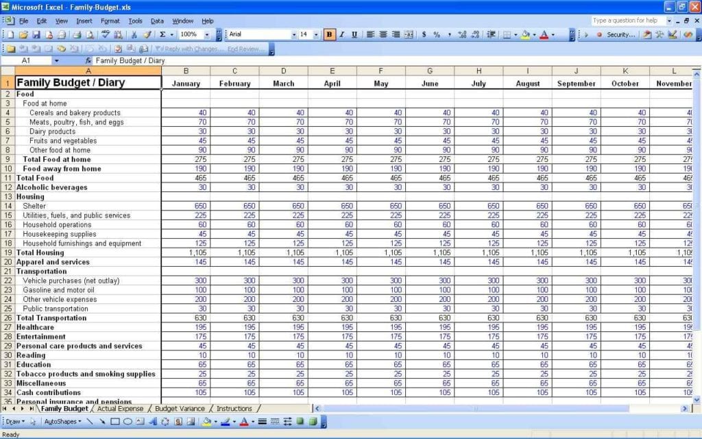 Excel Spreadsheet Template For Budget 1