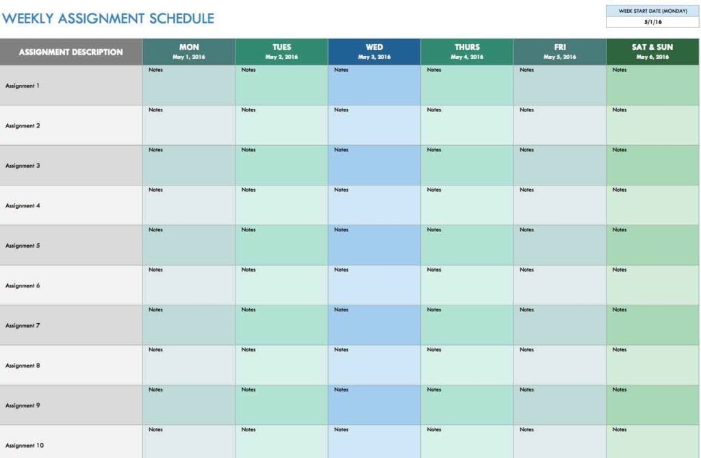 Excel Spreadsheet Template For Employee Schedule