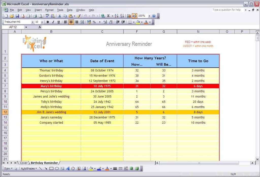 Excel Spreadsheet Templates For Tracking Training 2
