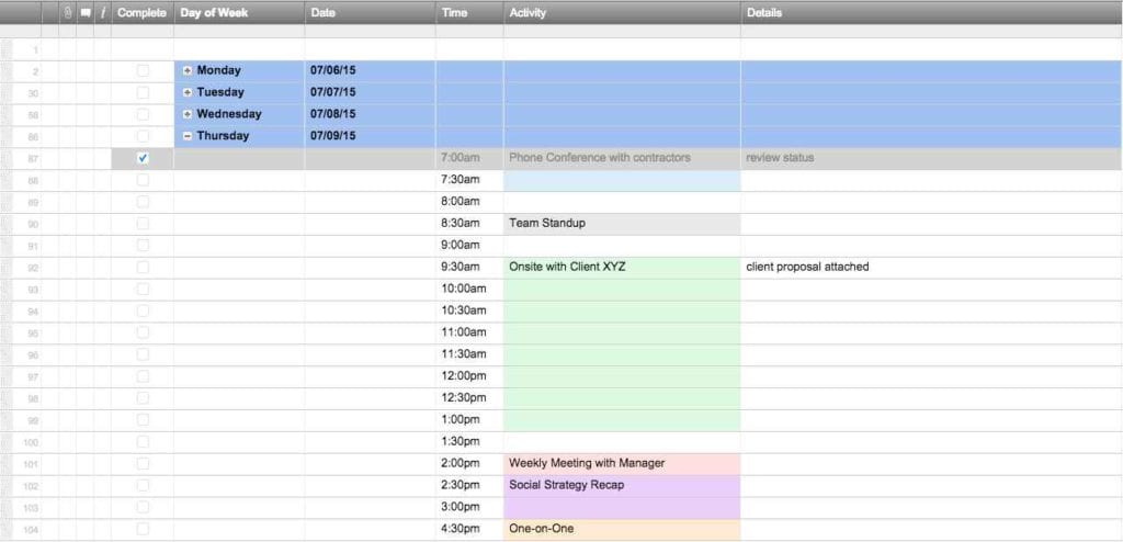 Excel Template For Scheduling