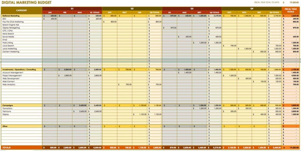 Excel Template For Small Business Bookkeeping 1
