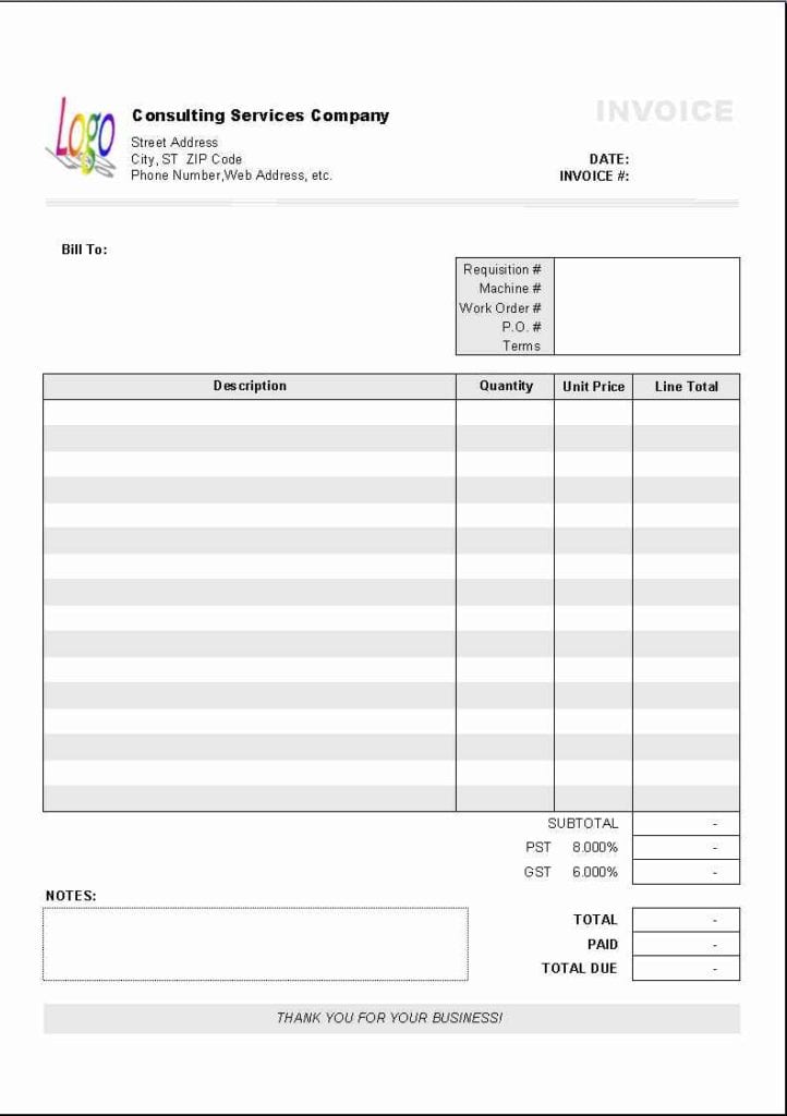 excel templates for invoices —