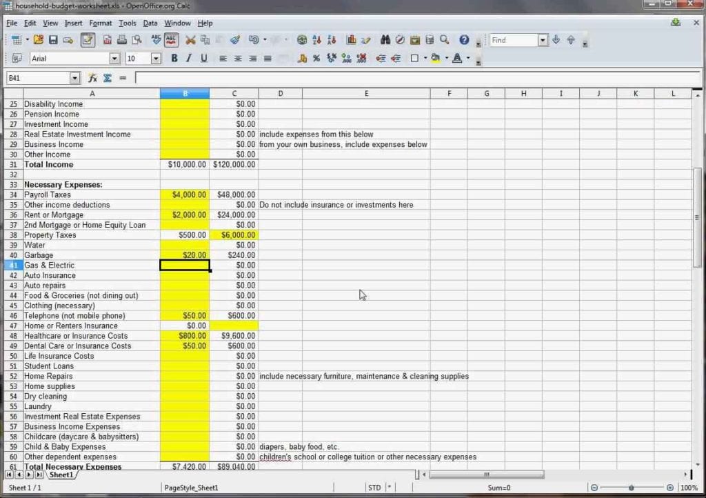 Family Budget Spreadsheet Uk