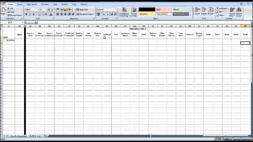 personal accounting template excel