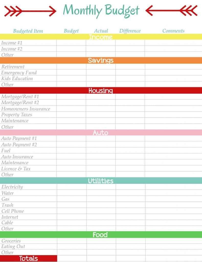 Free Budget Spreadsheet Uk