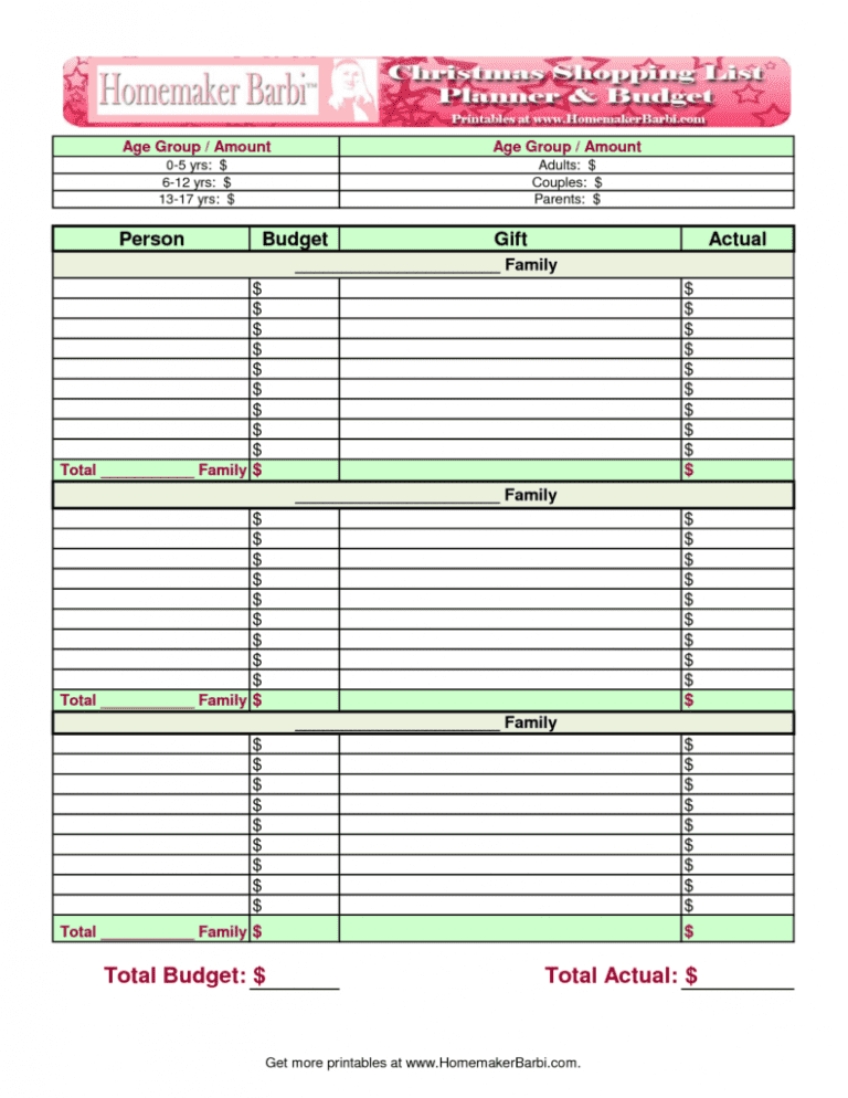 free family monthly budget planner template —