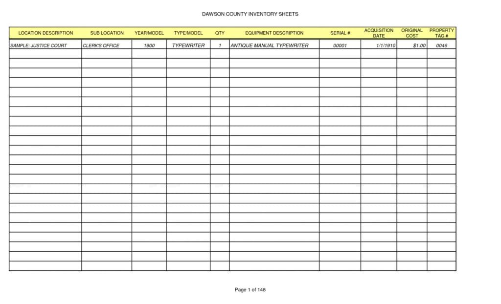 Free Inventory Management Spreadsheet 1