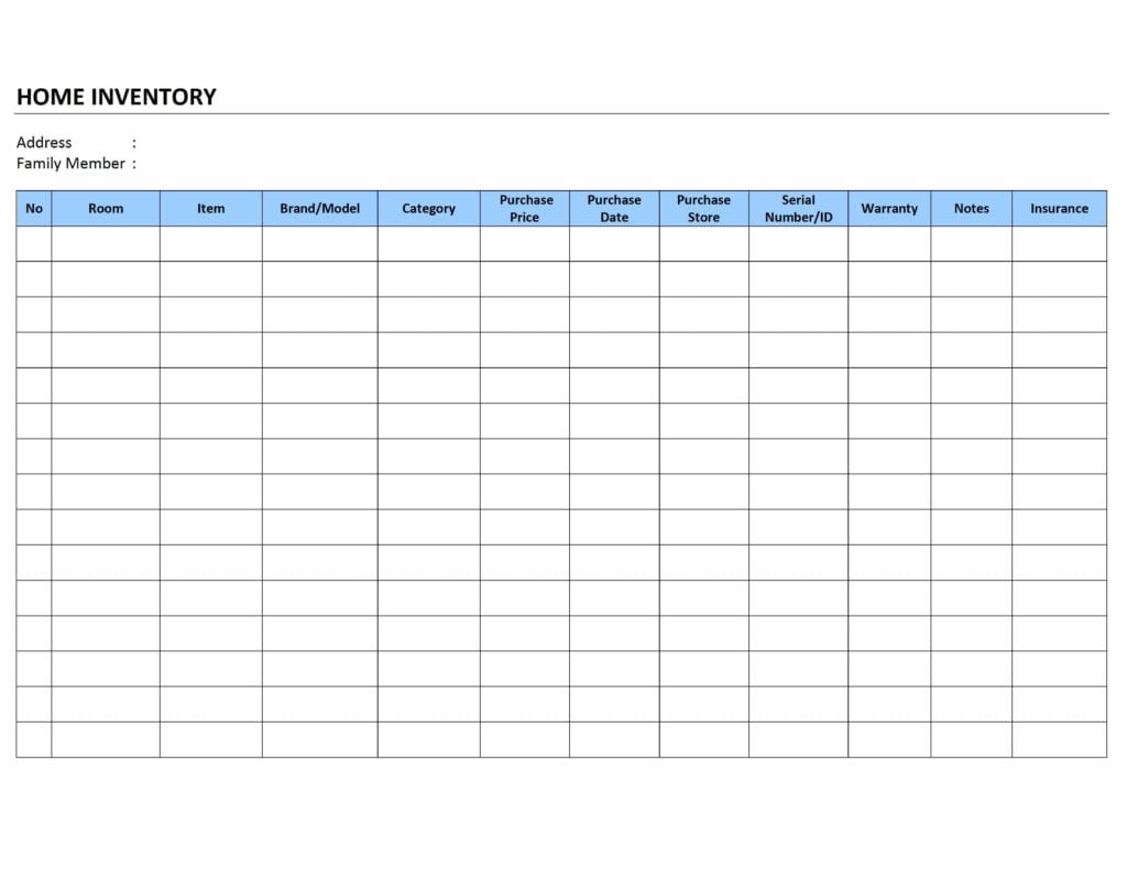 Free Inventory Sheet Template1