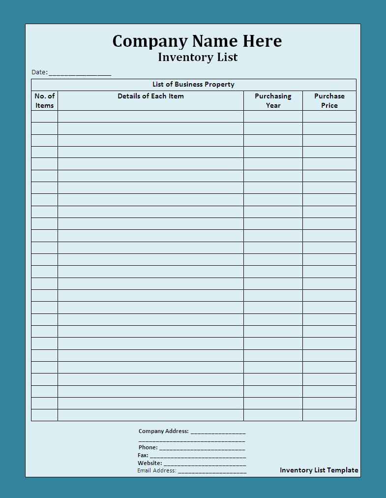 Free Inventory Tracking Spreadsheet Template 1