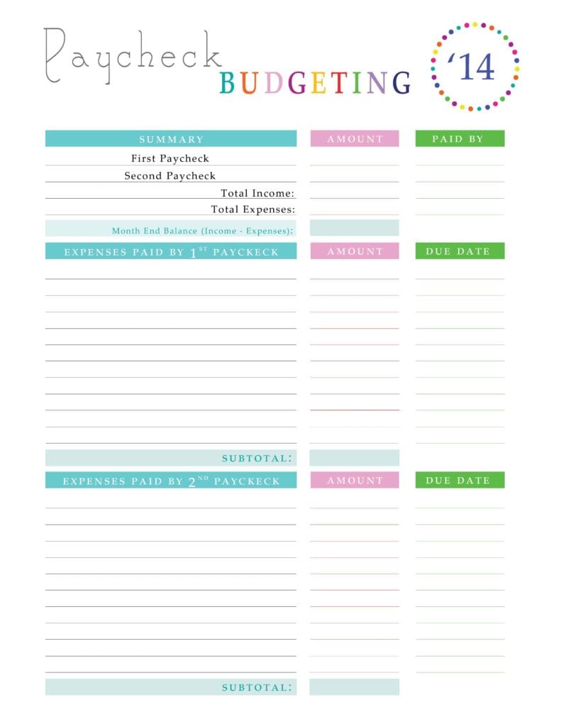 basic monthly budget template