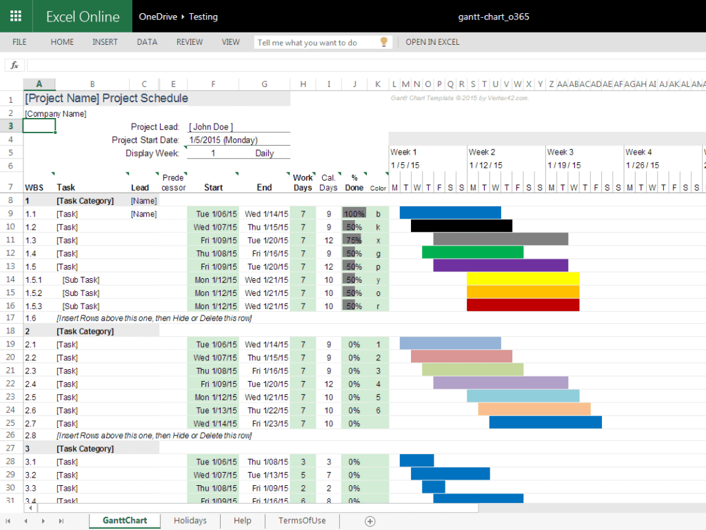 Gantt Chart Excel Template Free