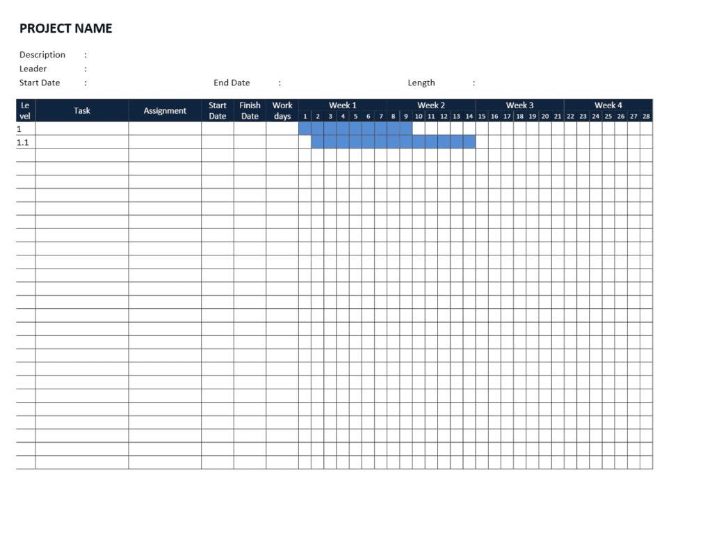 Gantt Chart Spreadsheet Excel Templates