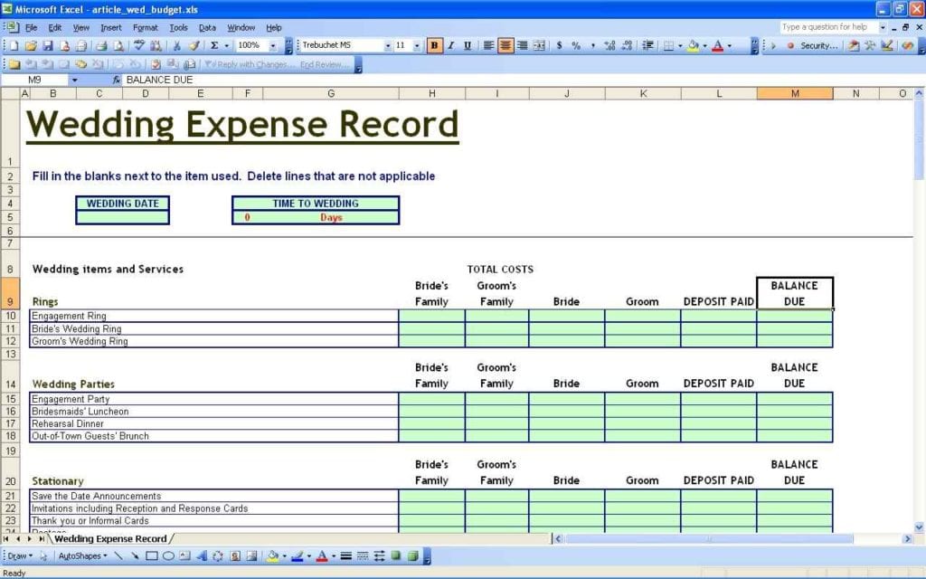 Home Budget Calculator Excel Spreadsheet