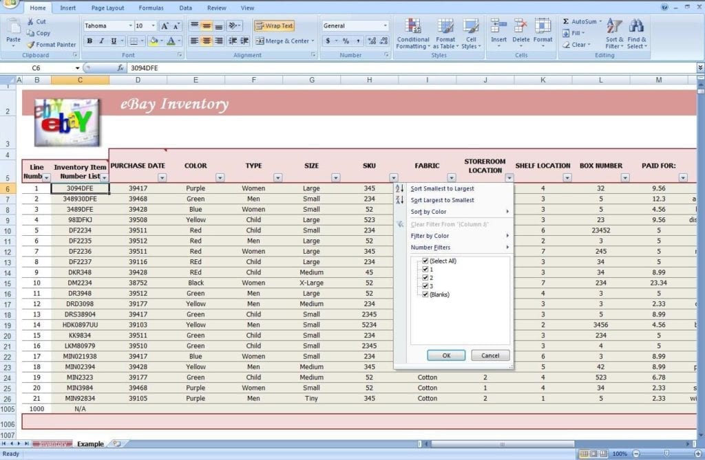 Inventory Control Sheet Template Free 1