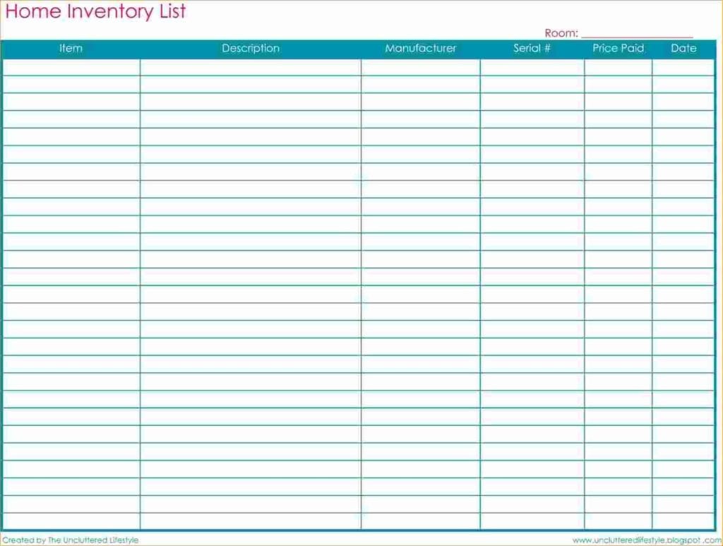 Inventory Control Spreadsheet Template Free 2